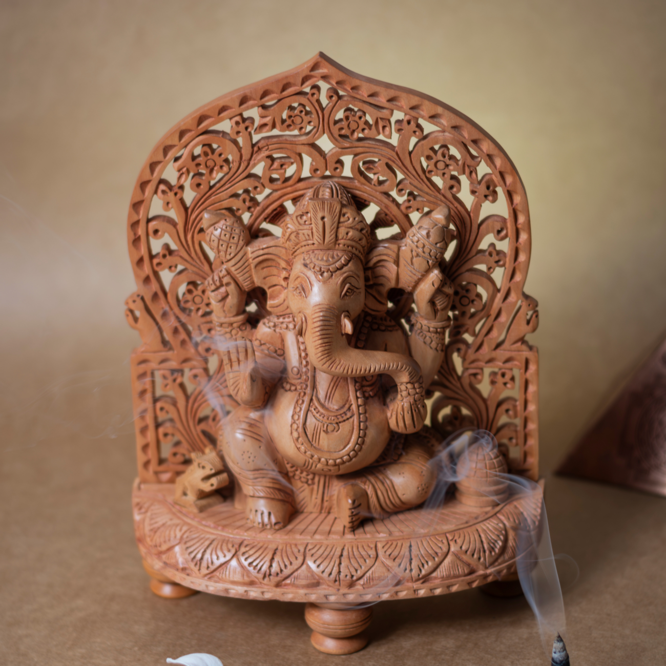 Wooden Ganesha with Sinhasan - Image 2