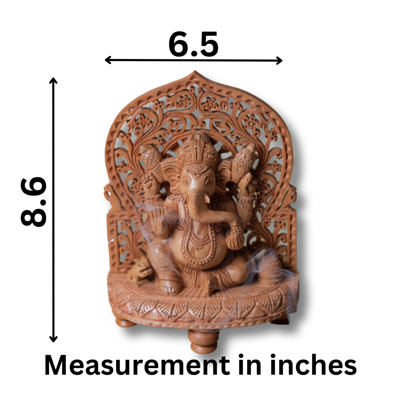 Wooden Ganesha with Sinhasan - Image 3