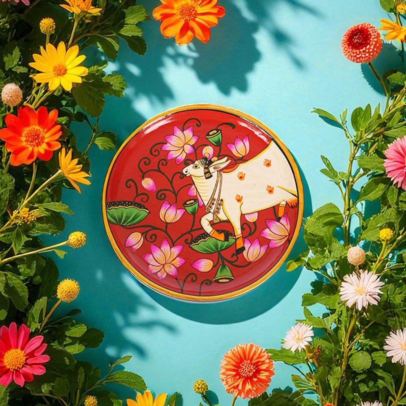 HummingCrafts wall art cow plate